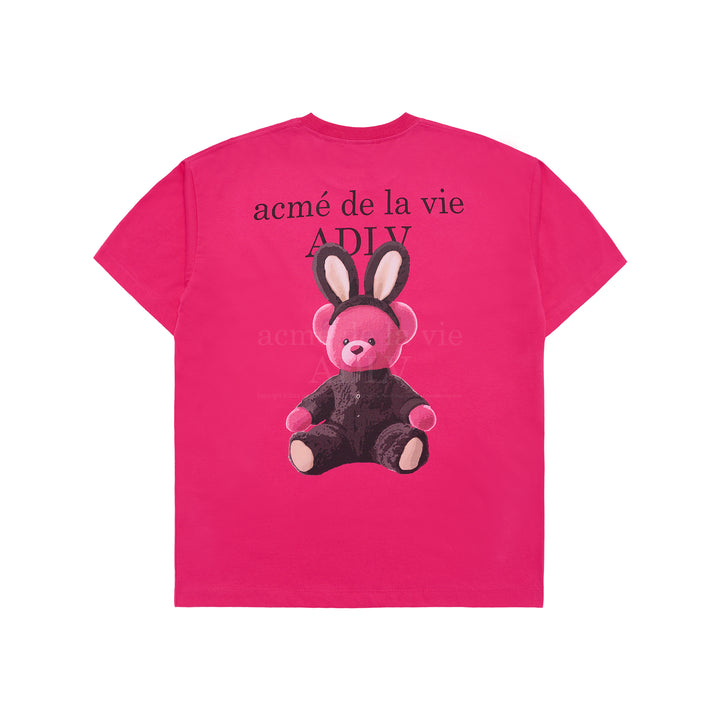 ADLV RABBIT BEAR DOLL LOGO SHORT SLEEVE T-SHIRT PINK