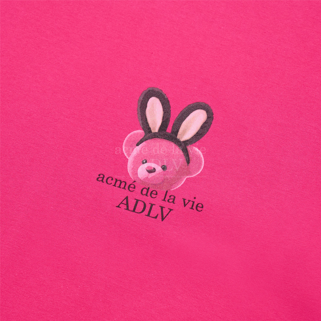 ADLV RABBIT BEAR DOLL LOGO SHORT SLEEVE T-SHIRT PINK