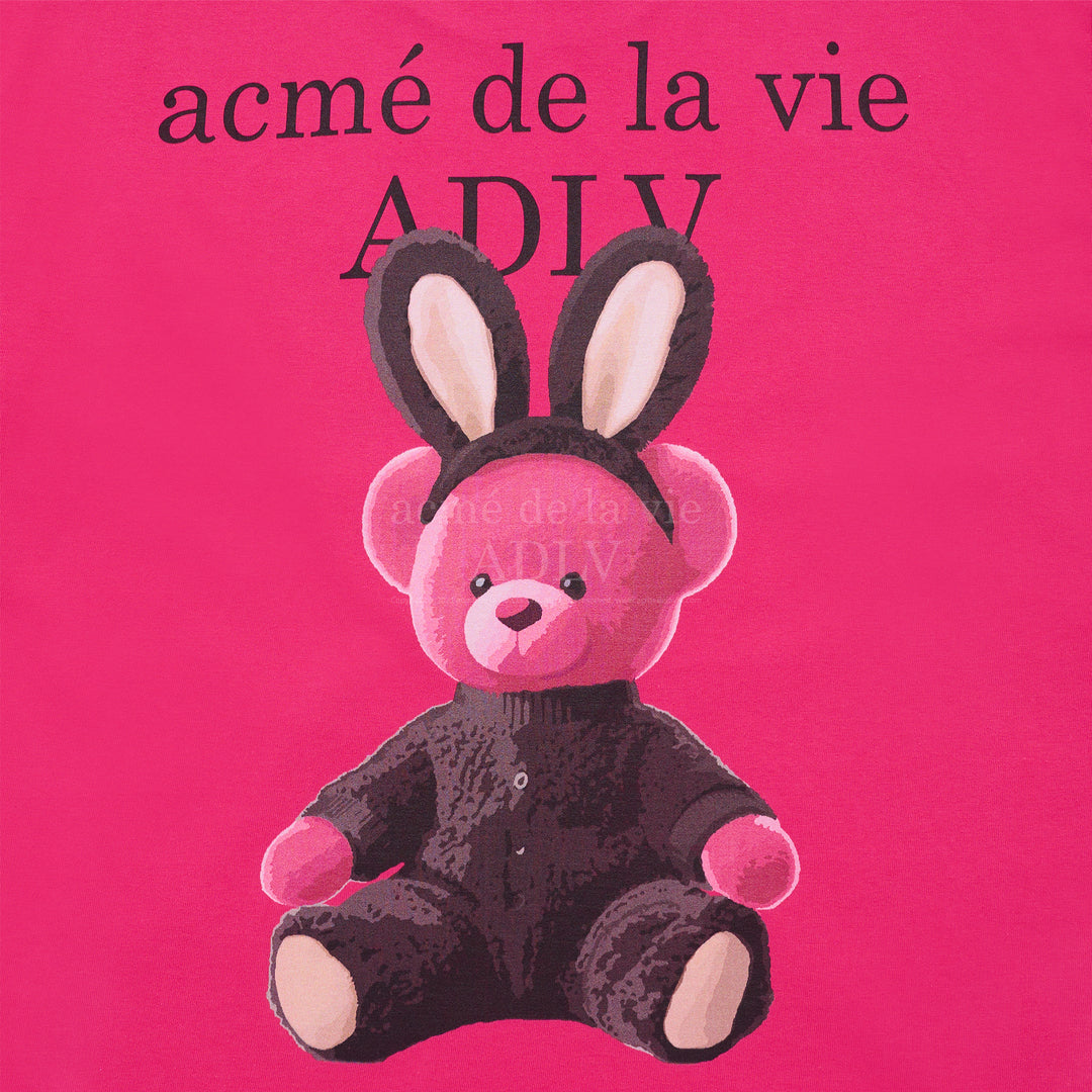 ADLV RABBIT BEAR DOLL LOGO SHORT SLEEVE T-SHIRT PINK