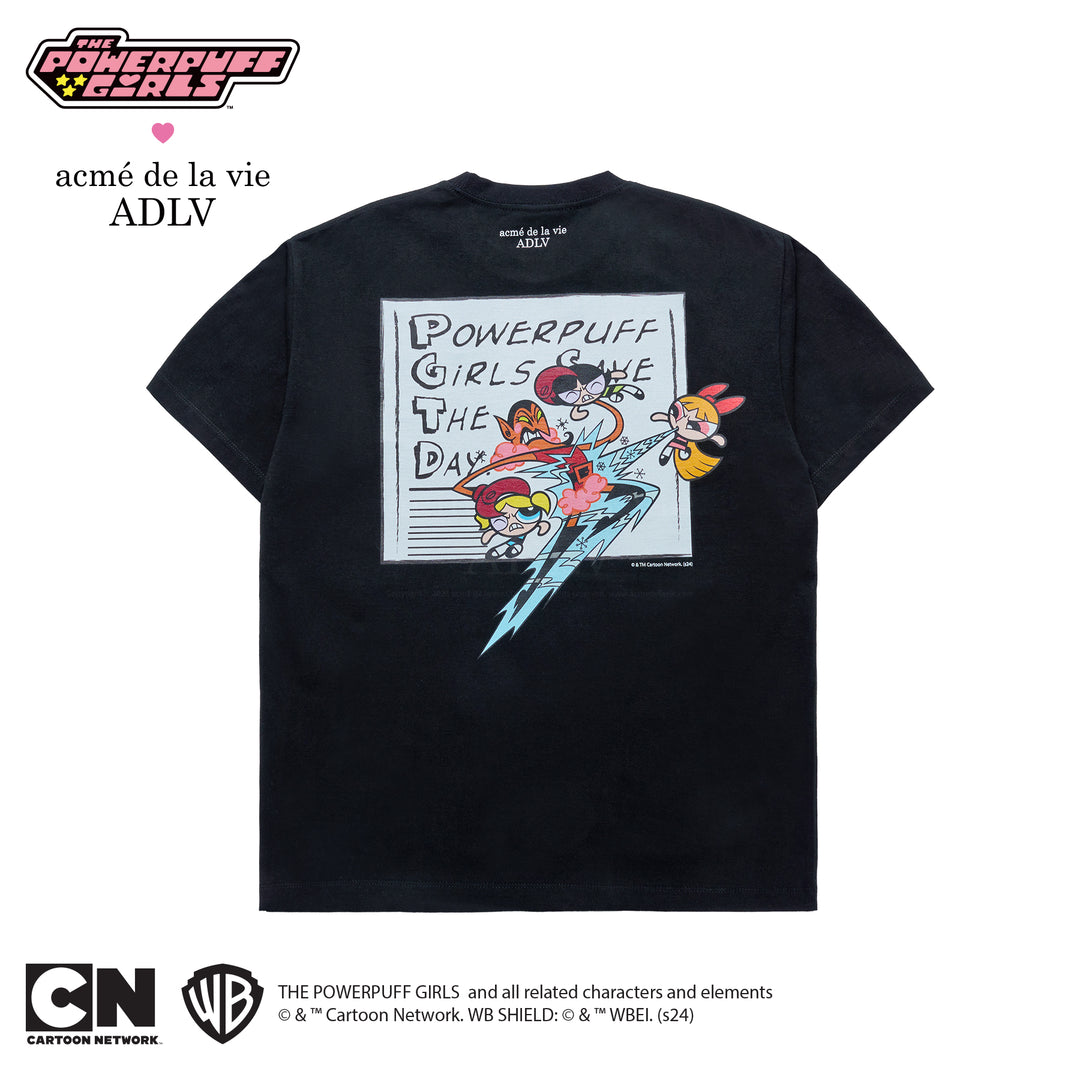 ADLV x THE POWERPUFF GIRLS SAVE THE DAY T-SHIRT BLACK