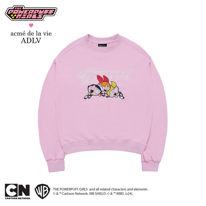 ADLV x THE POWERPUFF GIRLS LOGO CROP SWEATSHIRT LIGHT PINK