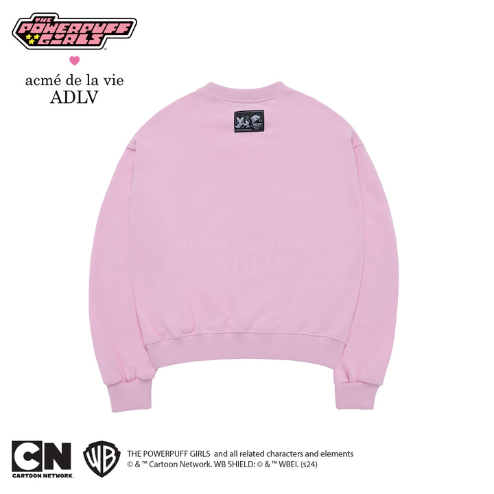 ADLV x THE POWERPUFF GIRLS LOGO CROP SWEATSHIRT LIGHT PINK