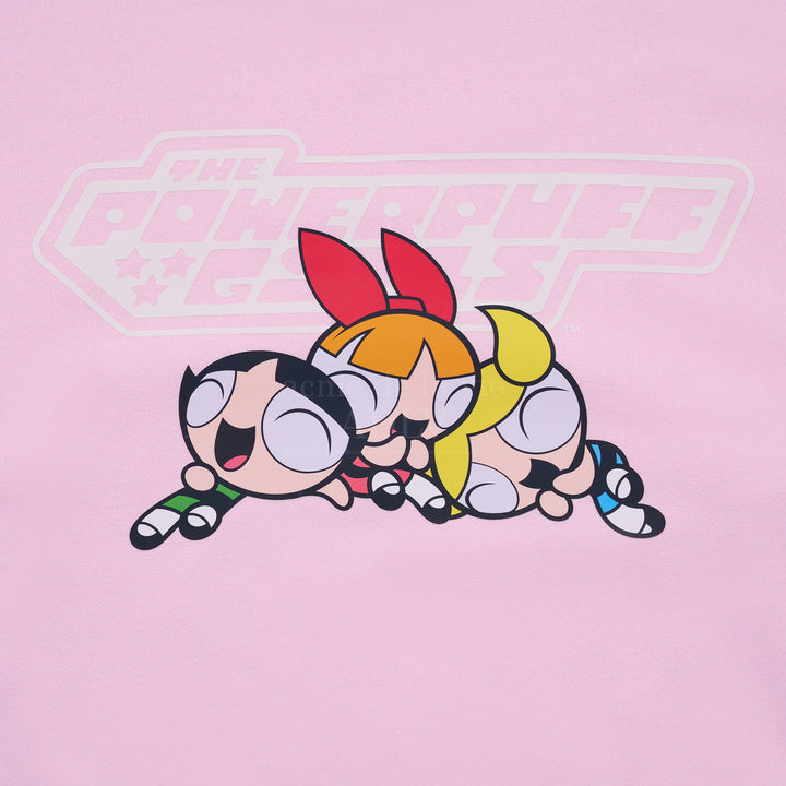 ADLV x THE POWERPUFF GIRLS LOGO CROP SWEATSHIRT LIGHT PINK