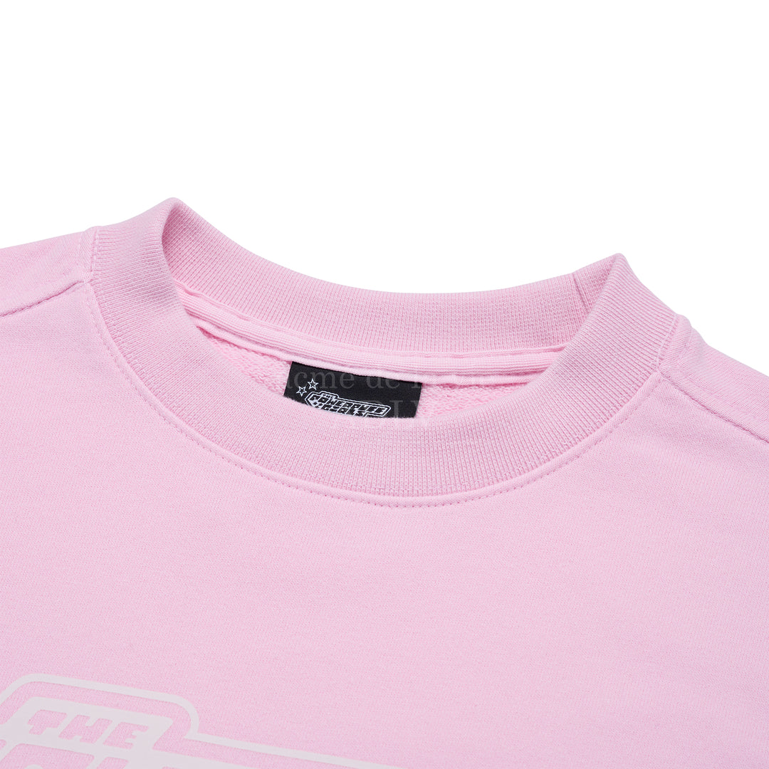 ADLV x THE POWERPUFF GIRLS LOGO CROP SWEATSHIRT LIGHT PINK