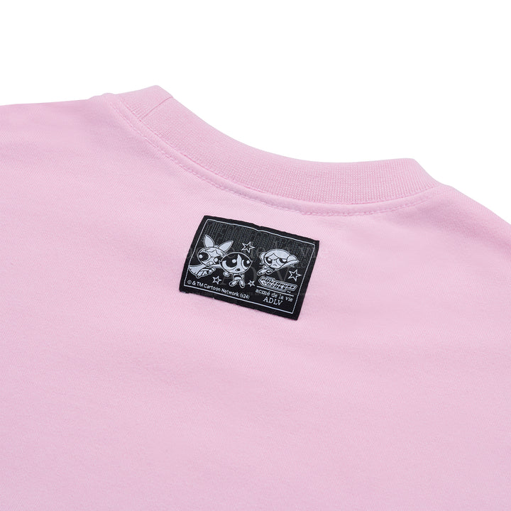 ADLV x THE POWERPUFF GIRLS LOGO CROP SWEATSHIRT LIGHT PINK