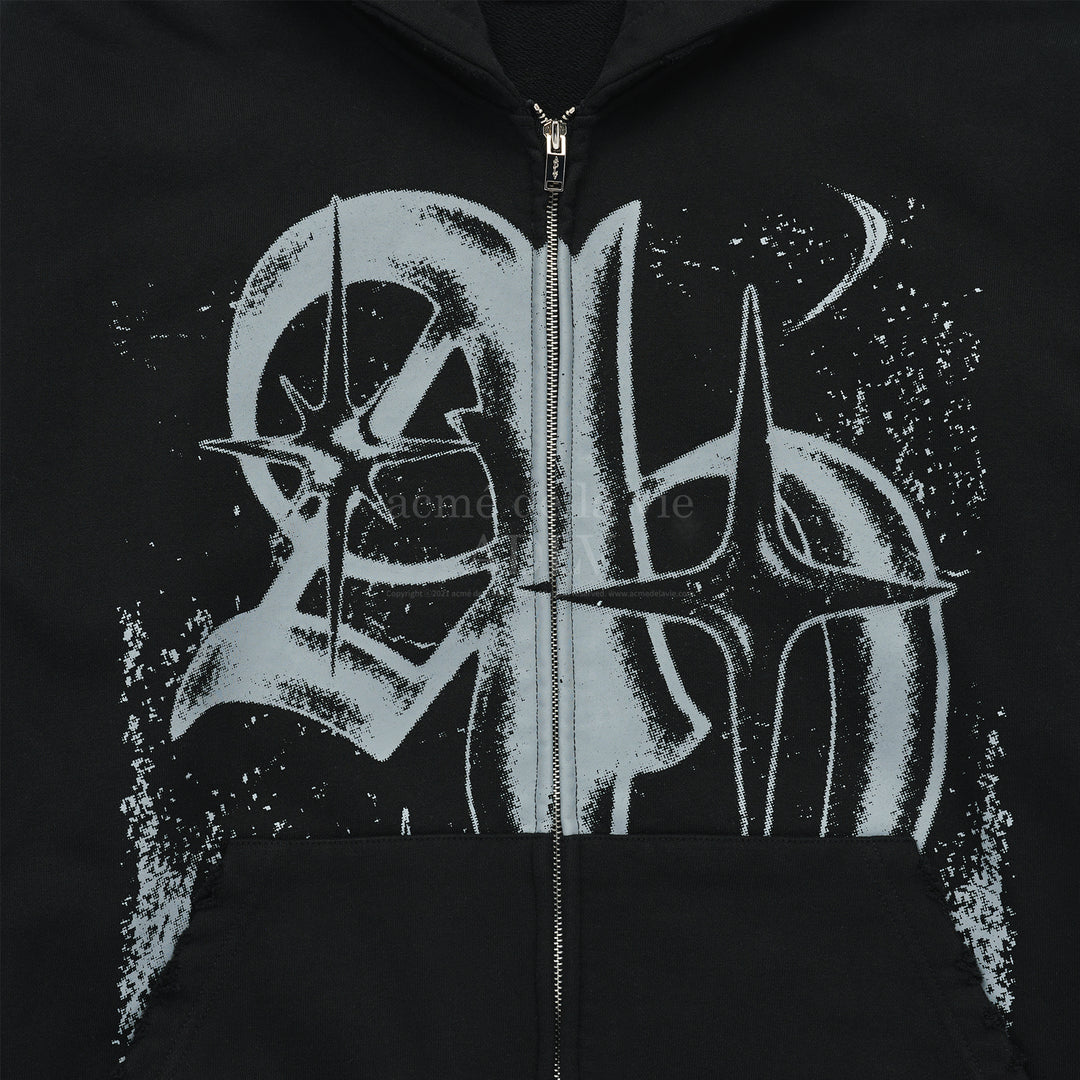 ADLV VINTAGE SYMBOL DESTROYED WASHING HOODIE BLACK