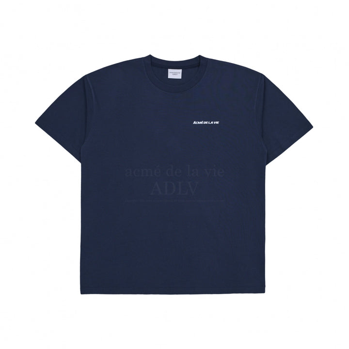 ADLV SPORTY EMBOSS PRINTING SHORT SLEEVE T-SHIRT NAVY