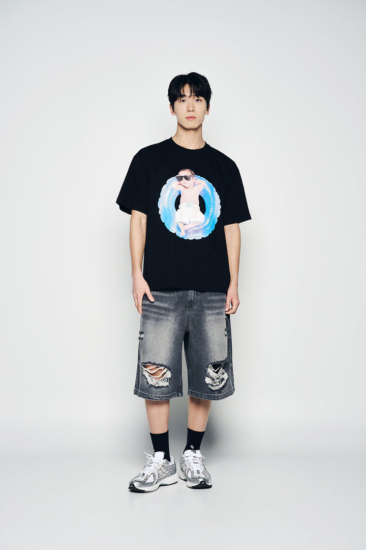 BABY FACE TUBE BOY SLEEVE T-SHIRT BLACK
(OVERSEAS & DOMESTIC EXCLUSIVE)