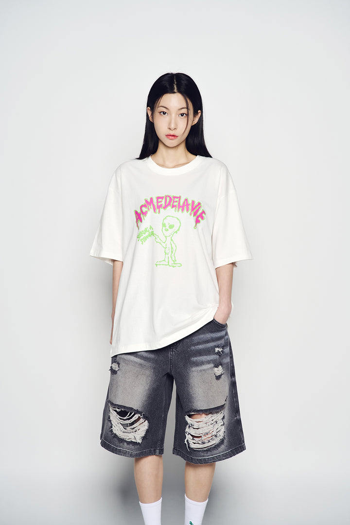 FLOW ALIEN SHORT SLEEVE T-SHIRT CREAM