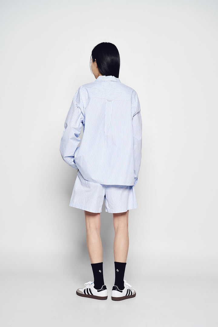 STRIPE SET-UP LOOSE FIT SHIRTS BLUE