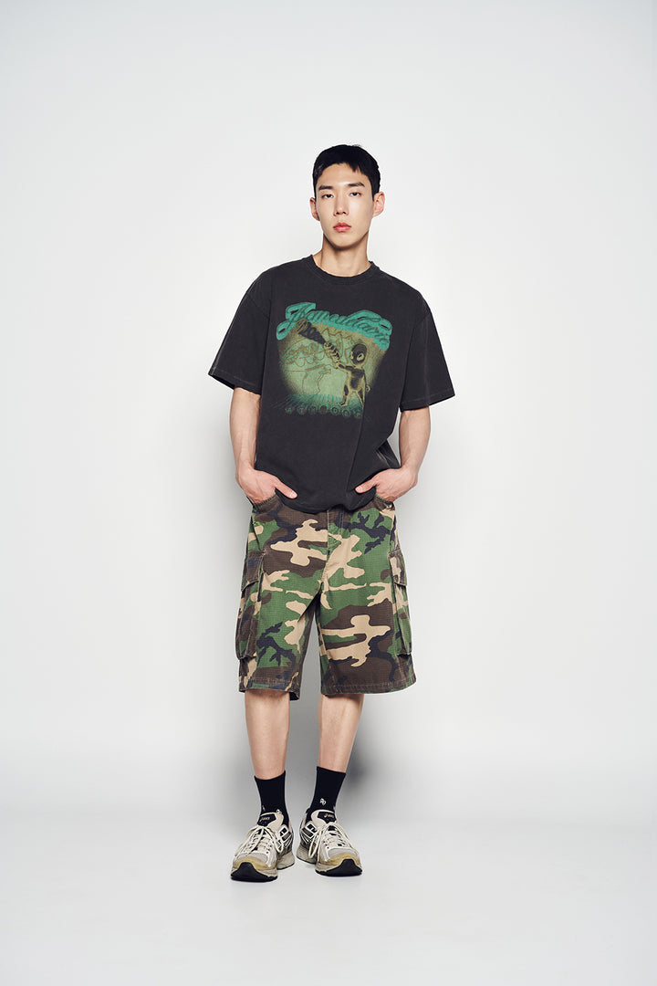 PIGMENT SHOOTING ALIEN SHORT SLEEVE T-SHIRT CHARCOAL