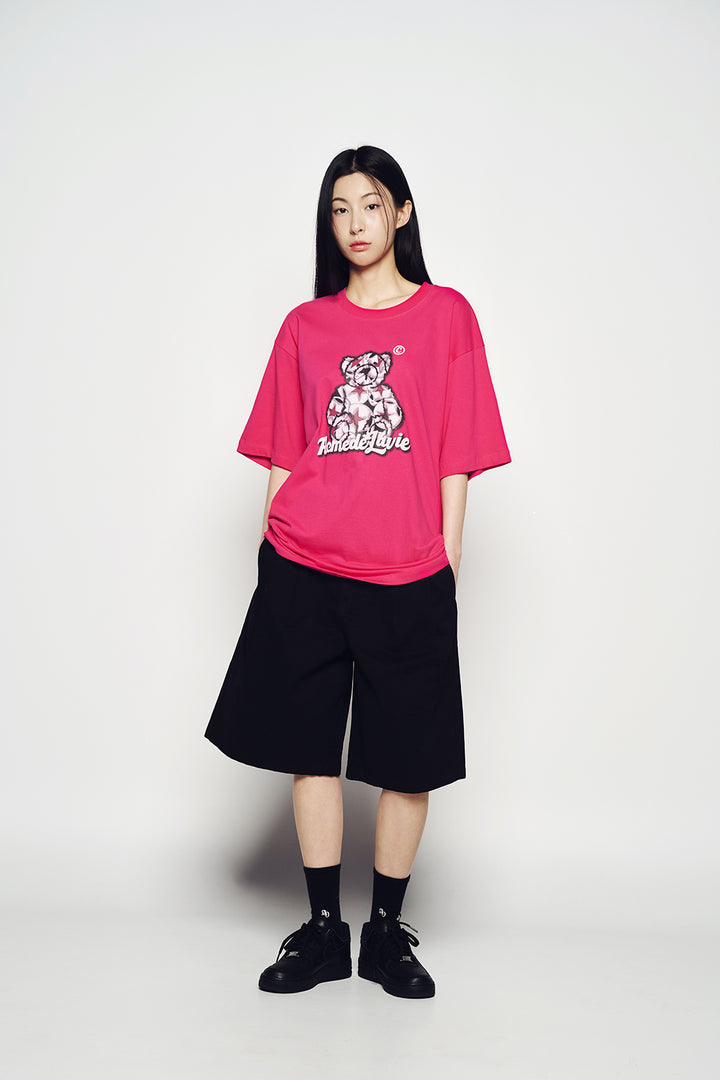 STAR BEAR SHORT SLEEVE T-SHIRT HOT PINK