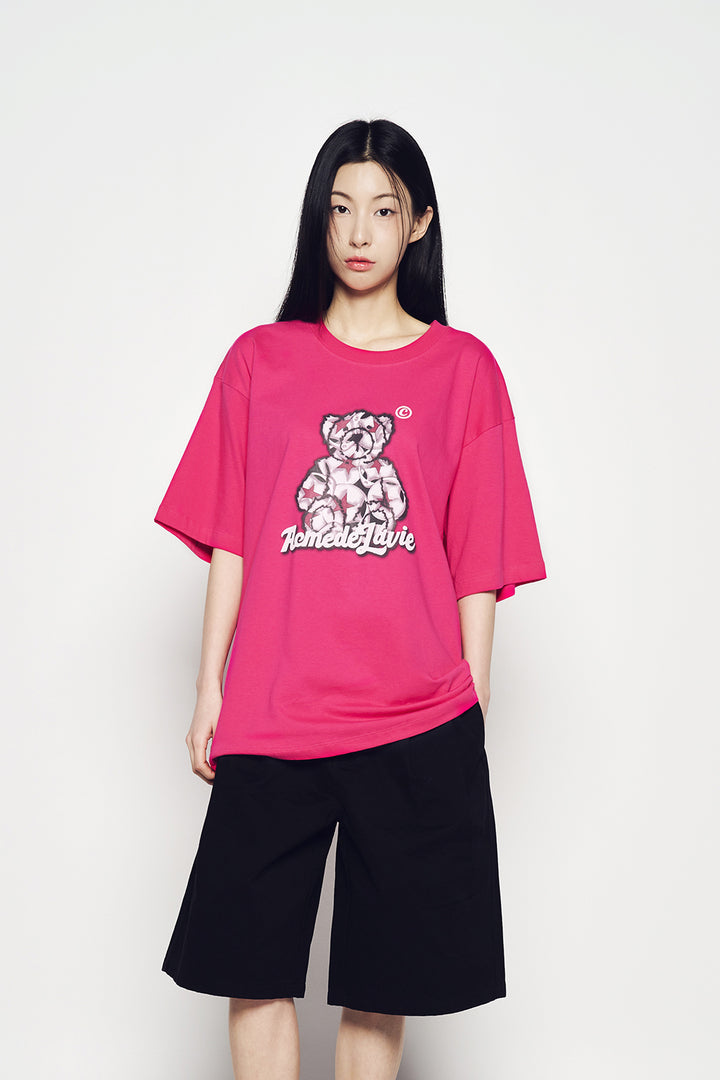 STAR BEAR SHORT SLEEVE T-SHIRT HOT PINK