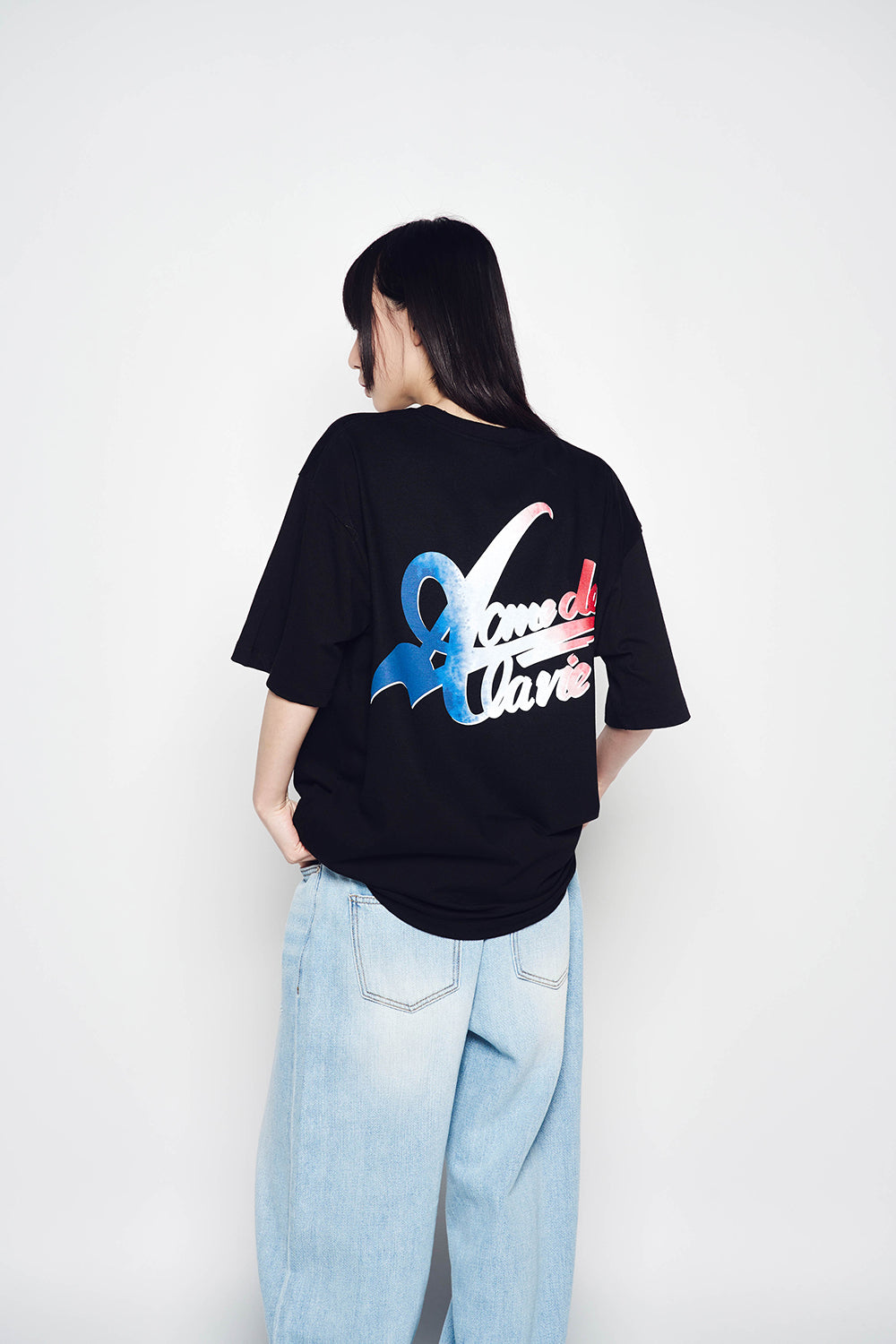FRENCH SCRIPT LOGO SHORT SLEEVE T-SHIRT BLACK