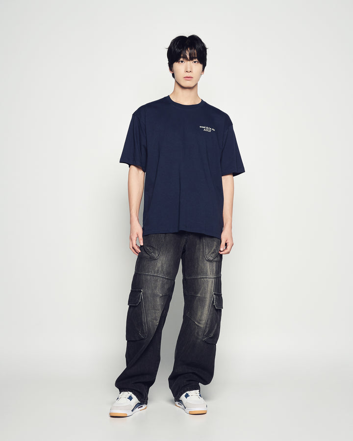 BORDER LINE BASIC LOGO SHORT SLEEVE T-SHIRT DARK NAVY