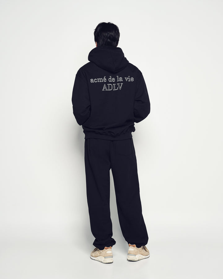 BORDER LINE BASIC LOGO HOODIE BLACK