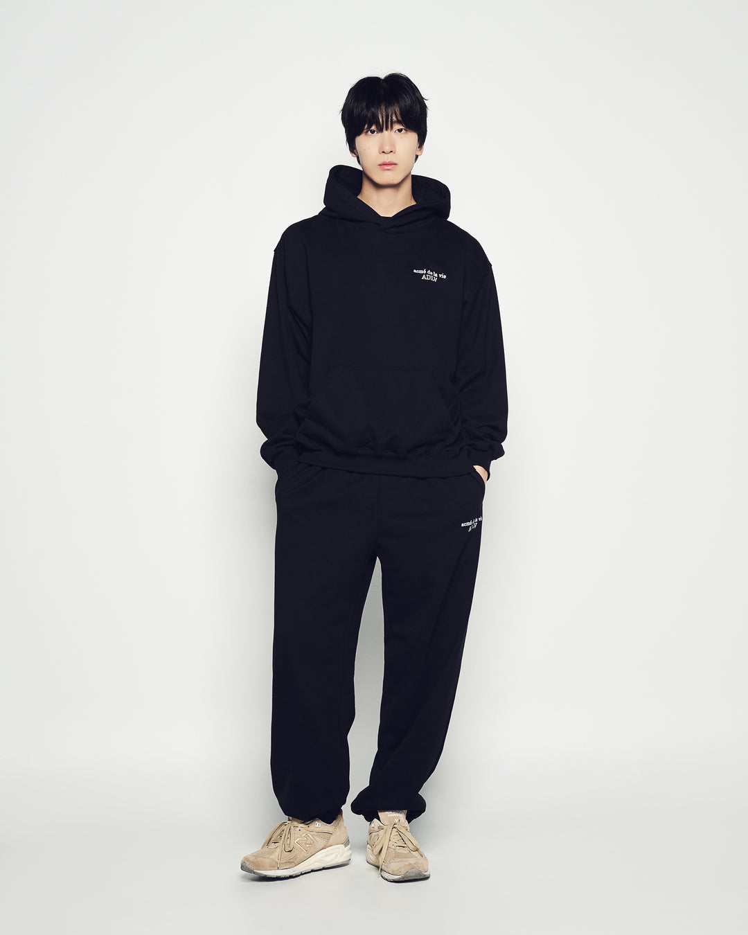 BORDER LINE BASIC LOGO HOODIE BLACK