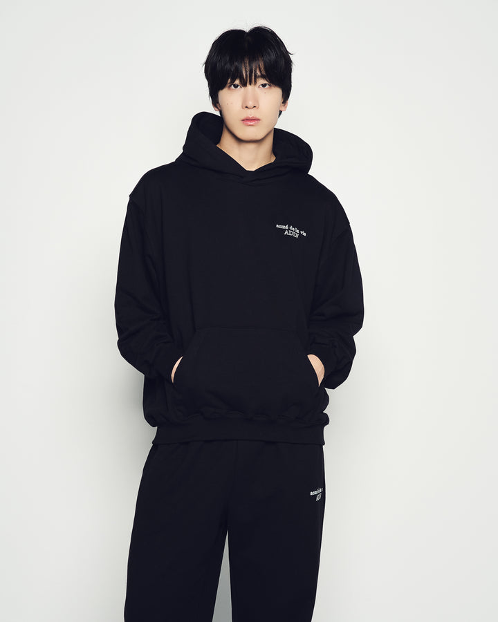 BORDER LINE BASIC LOGO HOODIE BLACK