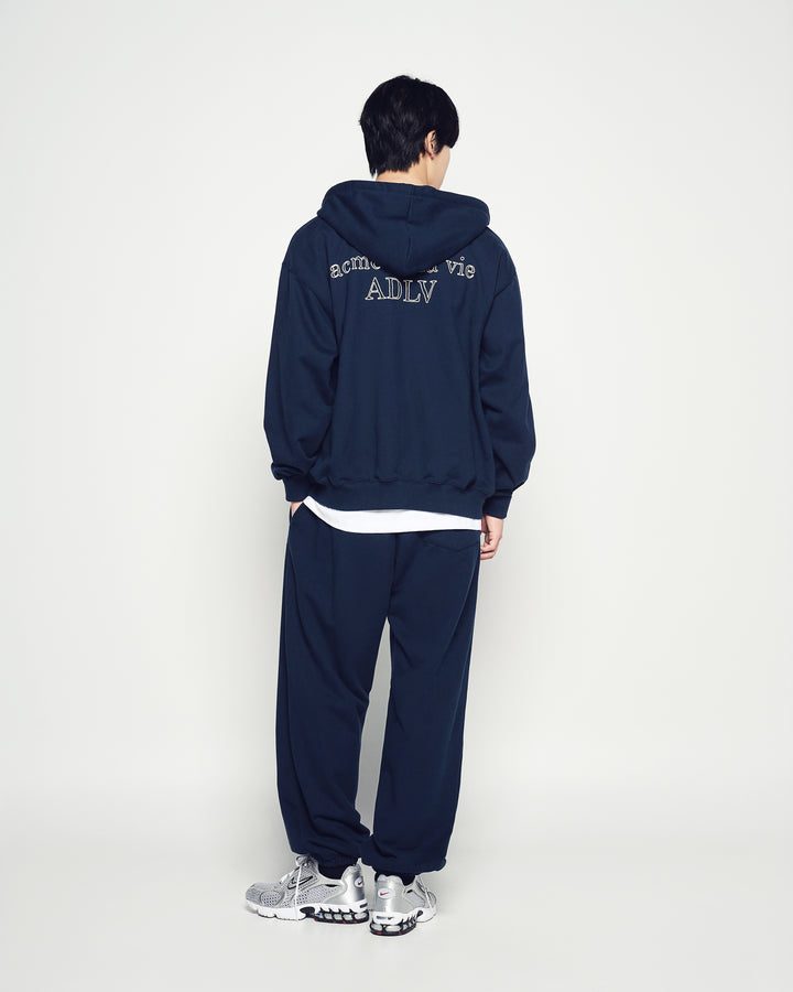 BORDER LINE BASIC LOGO HOODIE ZIP UP DARK NAVY