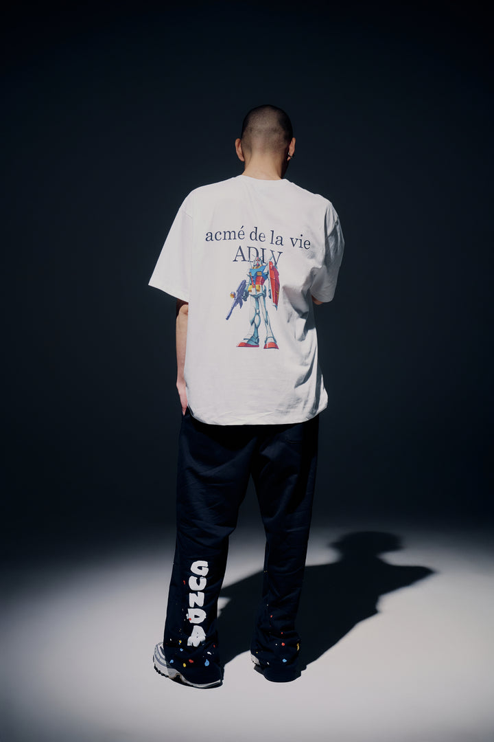 MOBILE SUIT GUNDAM BASIC LOGO SHORT SLEEVE T-SHIRT WHITE
