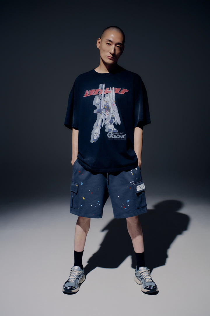 MOBILE SUIT GUNDAM CHAR'S COUNTERATTACK WASHING SHORT SLEEVE T-SHIRT CHARCOAL