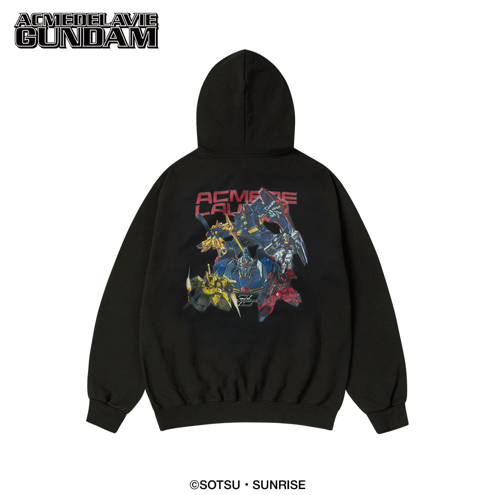 MOBILE SUIT GUNDAM BASIC LOGO HOODIE ZIP UP BLACK
