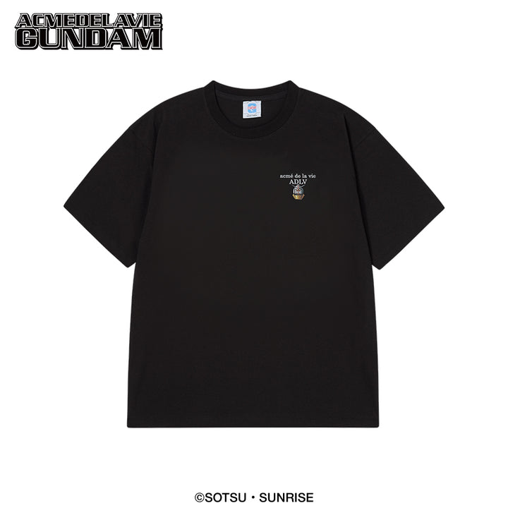 MOBILE SUIT GUNDAM BASIC LOGO SHORT SLEEVE T-SHIRT BLACK
