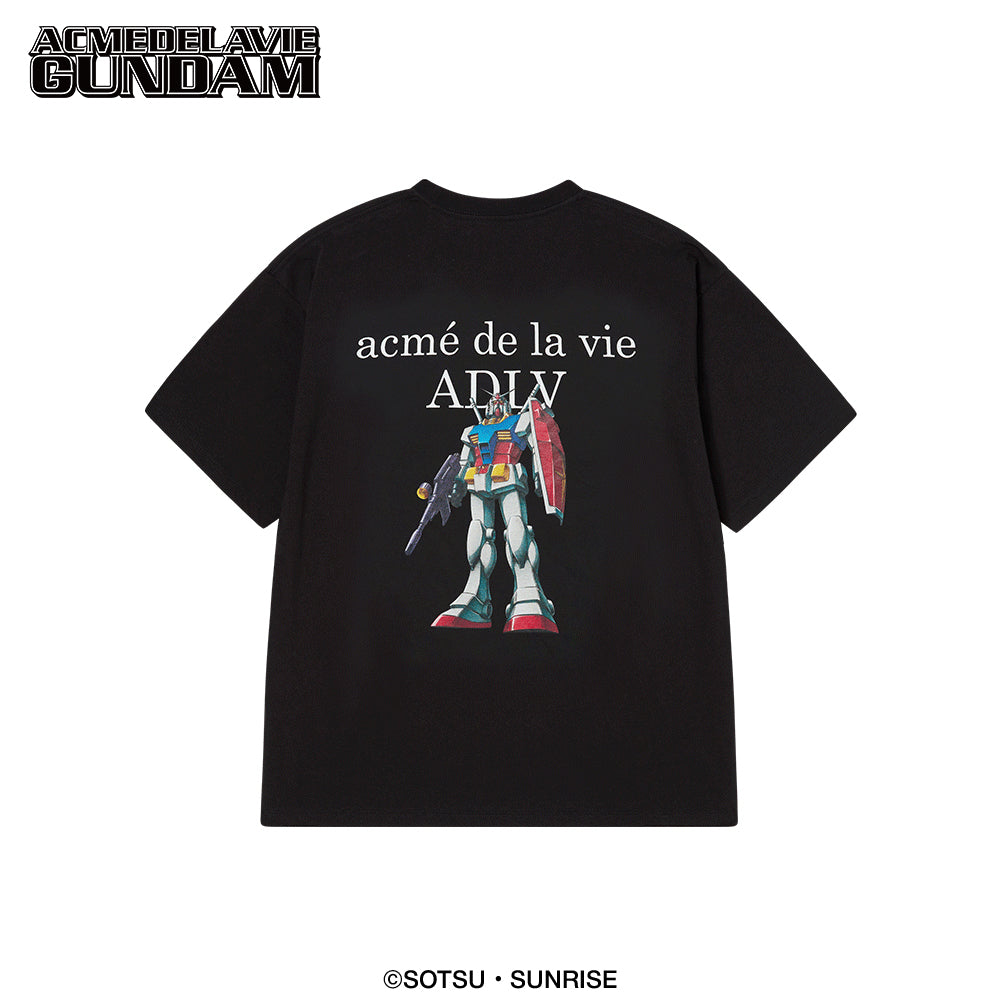 MOBILE SUIT GUNDAM BASIC LOGO SHORT SLEEVE T-SHIRT BLACK