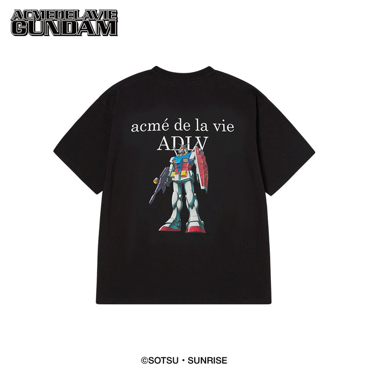 MOBILE SUIT GUNDAM BASIC LOGO SHORT SLEEVE T-SHIRT BLACK