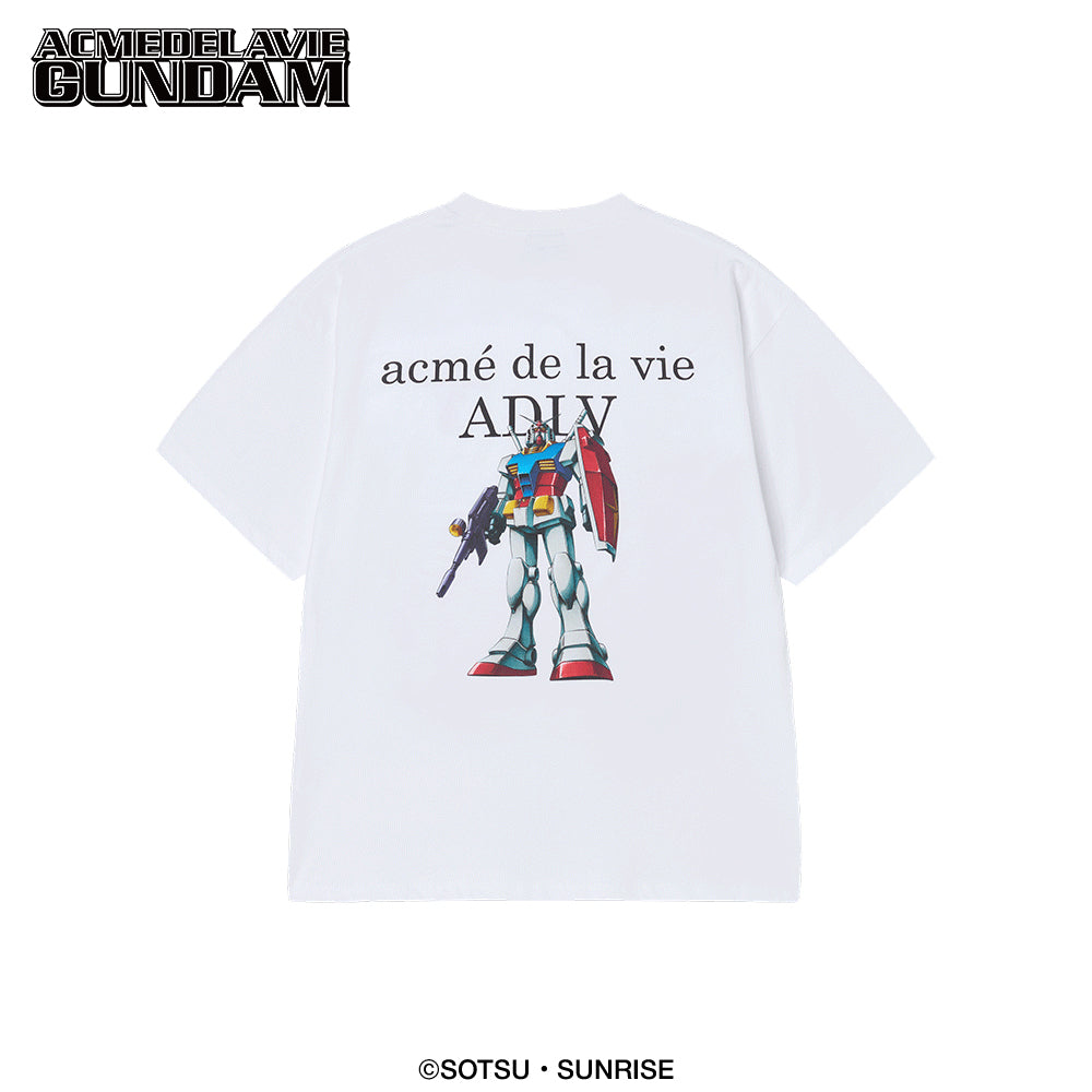 MOBILE SUIT GUNDAM BASIC LOGO SHORT SLEEVE T-SHIRT WHITE