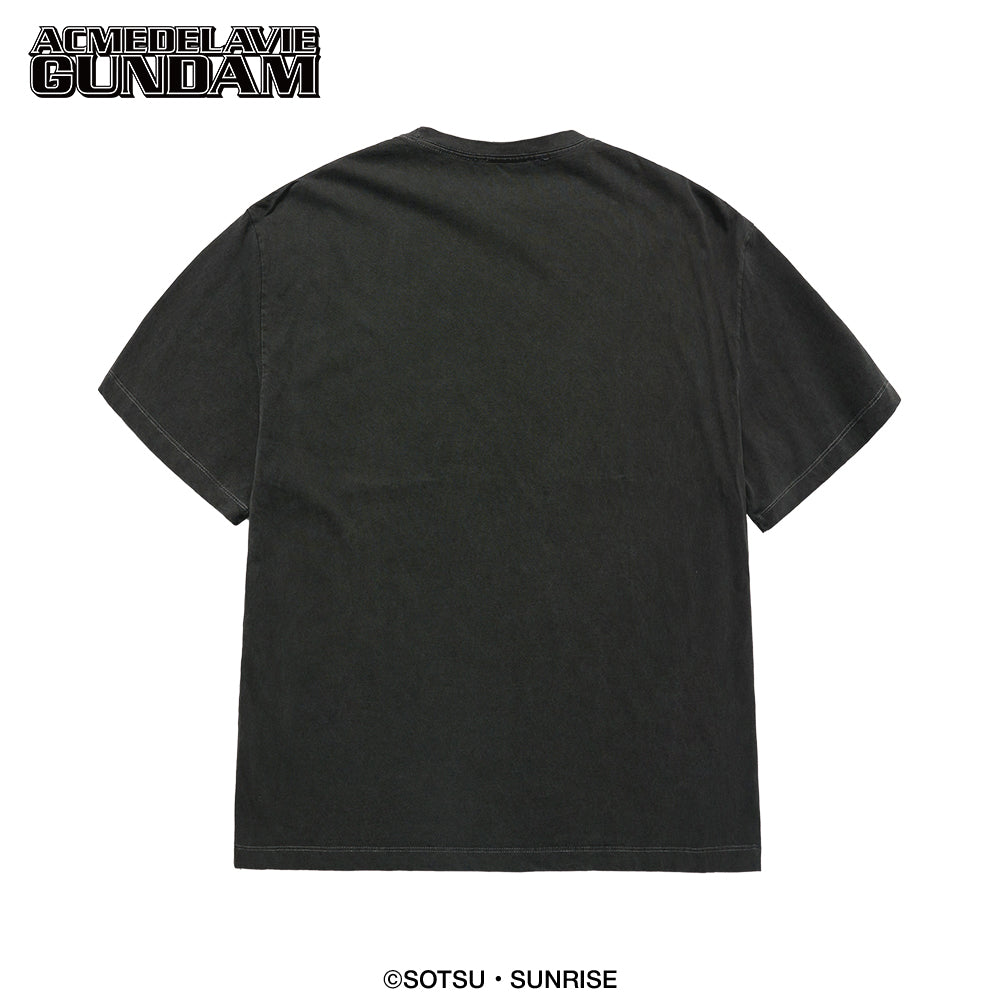 MOBILE SUIT GUNDAM LAST SHOOTING PIGMENT WASHING SHORT SLEEVE T-SHIRT CHARCOAL