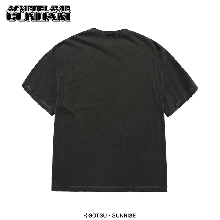 MOBILE SUIT GUNDAM LAST SHOOTING PIGMENT WASHING SHORT SLEEVE T-SHIRT CHARCOAL
