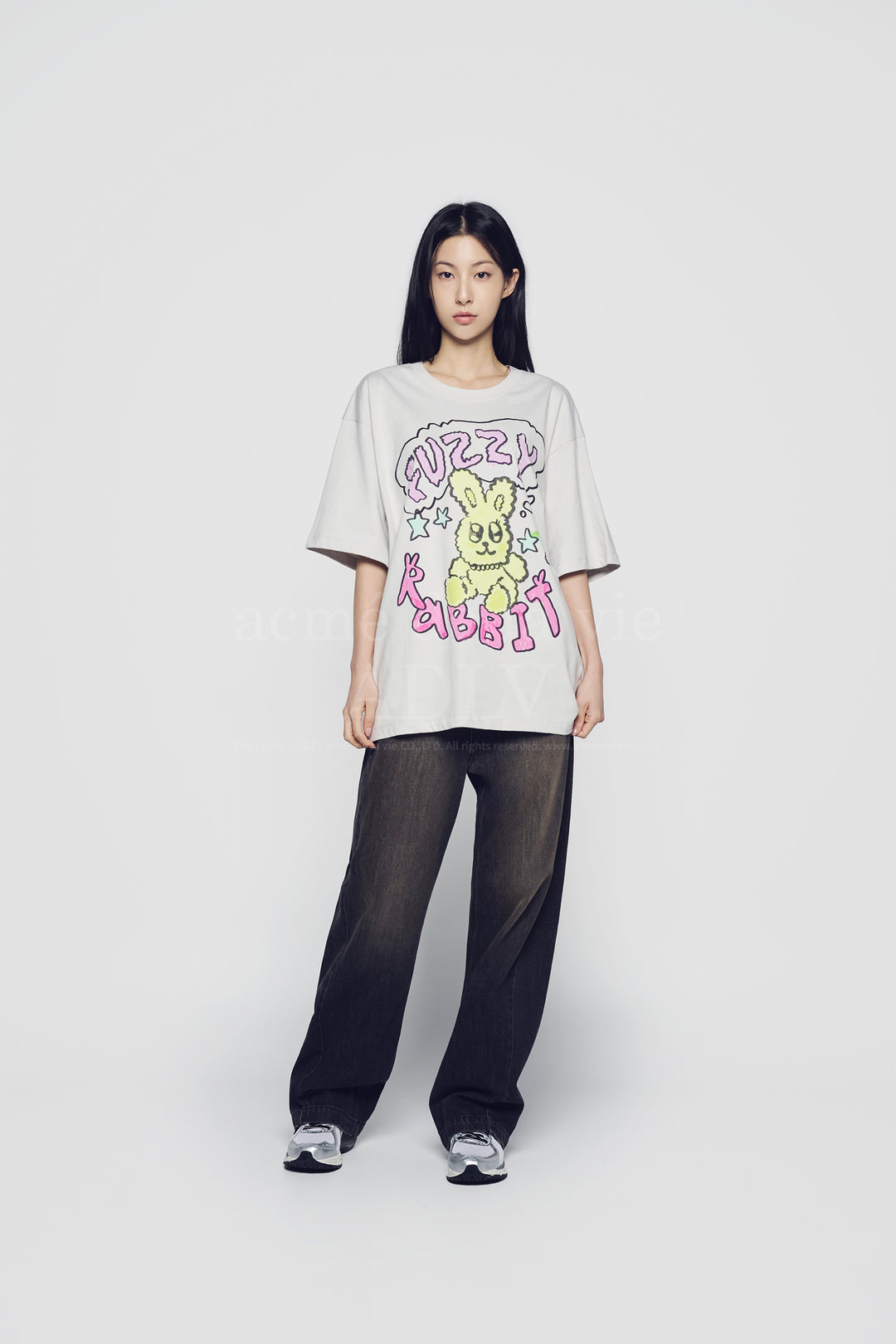 POPSTAR RABBIT SHORT SLEEVE T-SHIRT LIGHT GREY