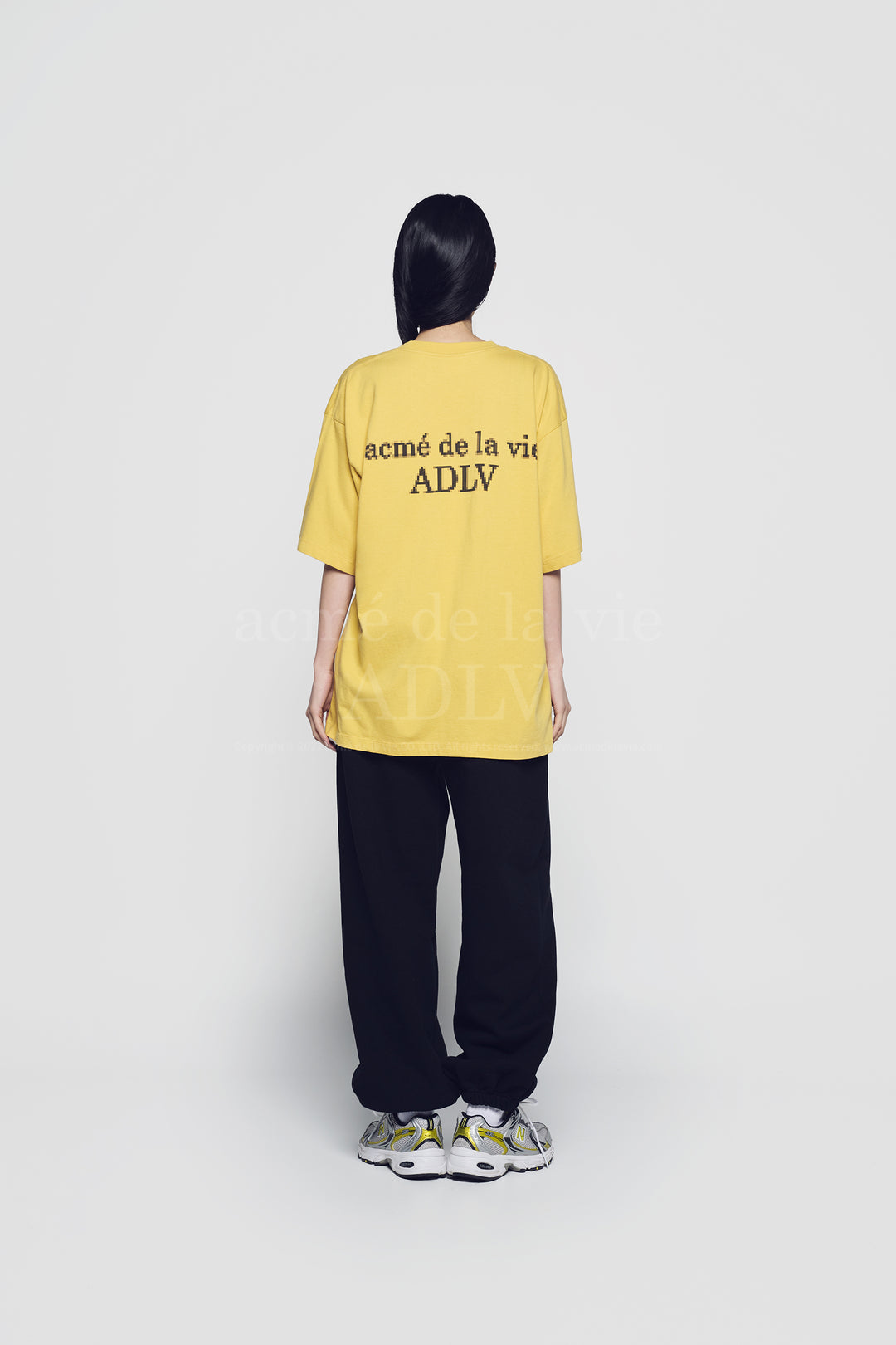 ADLV PIXEL BASIC LOGO SHORT SLEEVE T-SHIRT MUSTARD