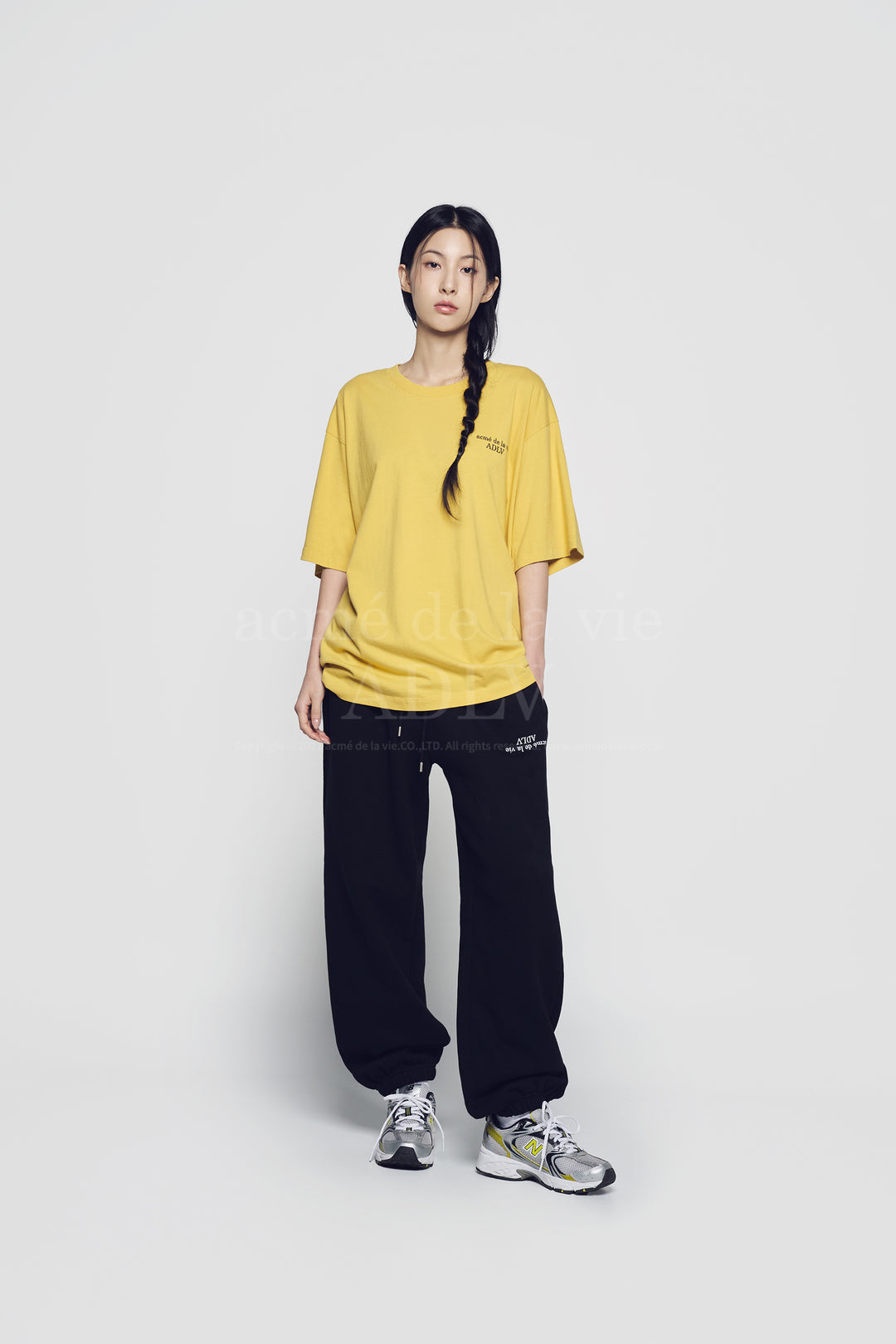 ADLV PIXEL BASIC LOGO SHORT SLEEVE T-SHIRT MUSTARD