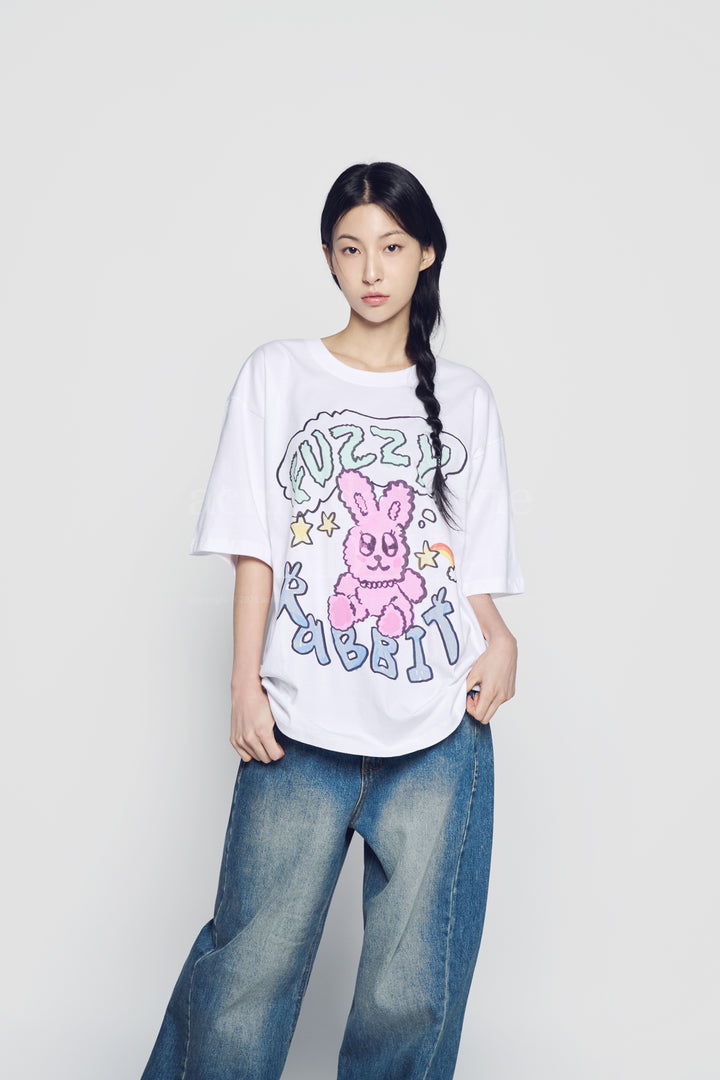 POPSTAR RABBIT SHORT SLEEVE T-SHIRT WHITE