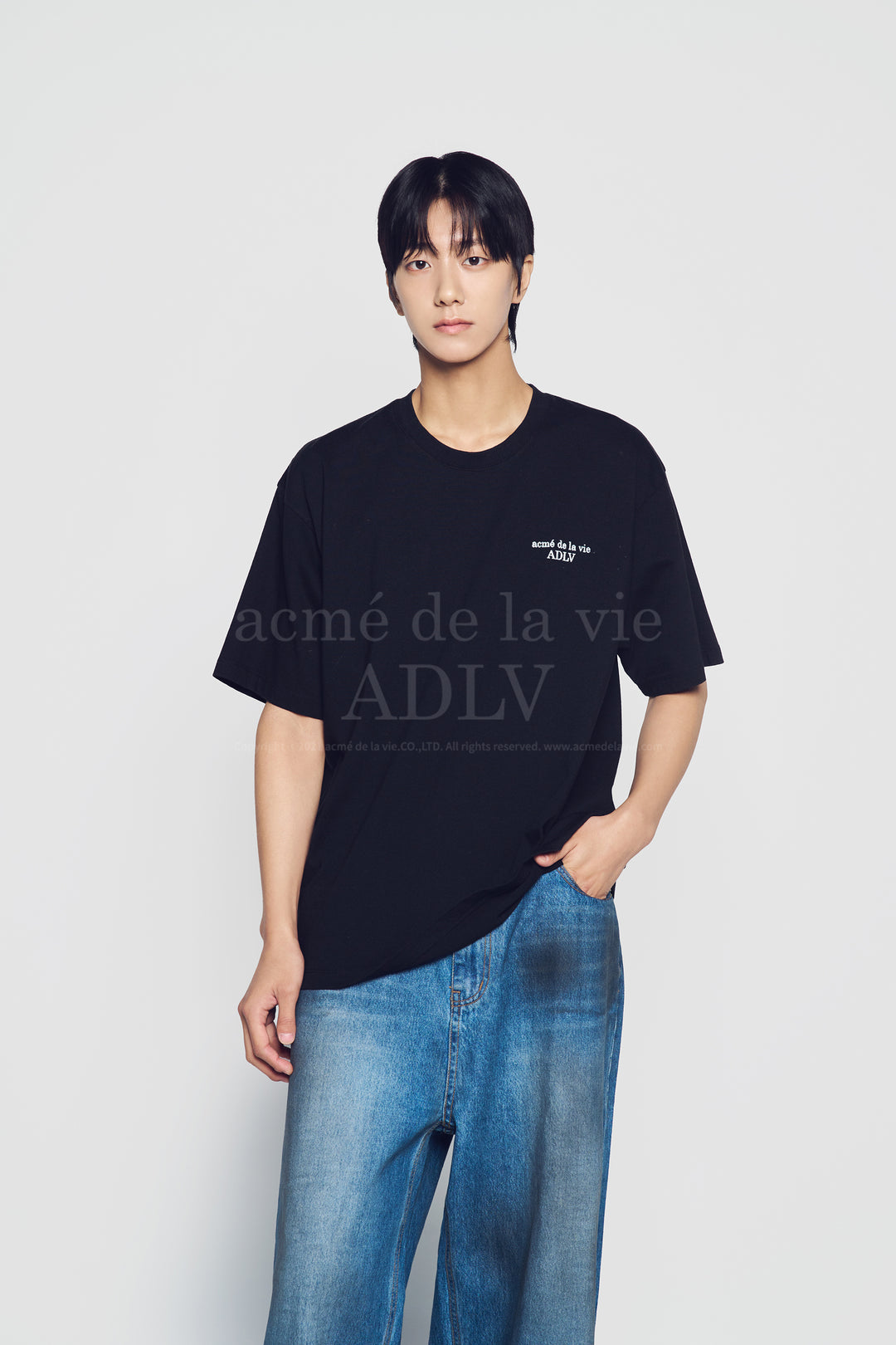 ADLV PIXEL BASIC LOGO SHORT SLEEVE T-SHIRT BLACK