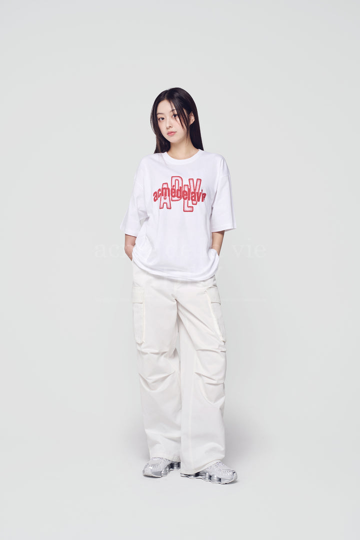 SPRAY OVERLAY LOGO SHORT SLEEVE T-SHIRT WHITE