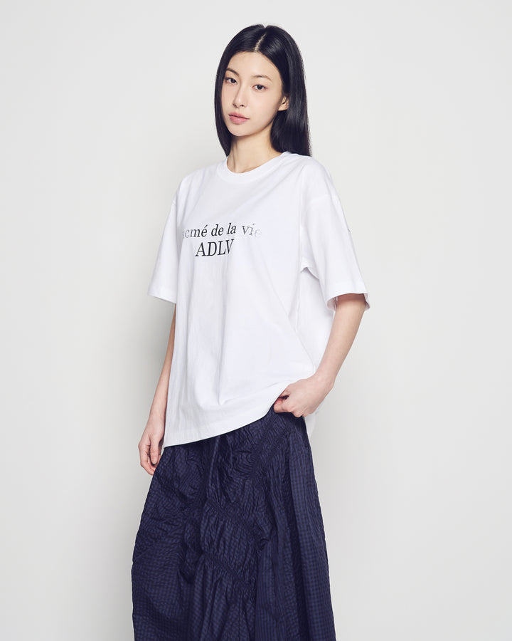 WOMAN CHECK SHIRRING LONG SKIRT BLUE