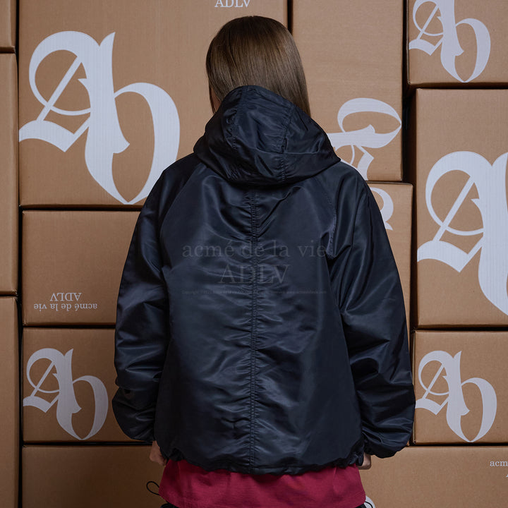 ADLV SYMBOL PUCKERING WINDBREAKER JACKET BLACK