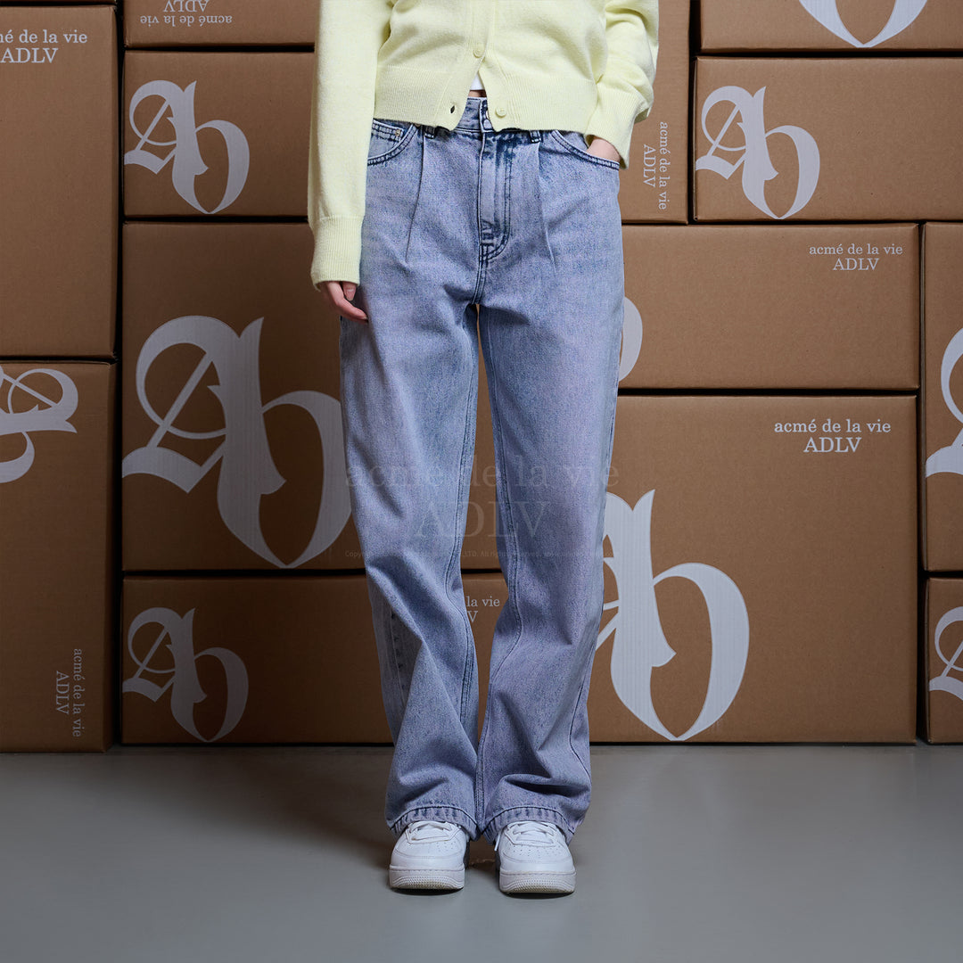 ADLV COLOR SPRAY DYE DENIM PANTS PURPLE