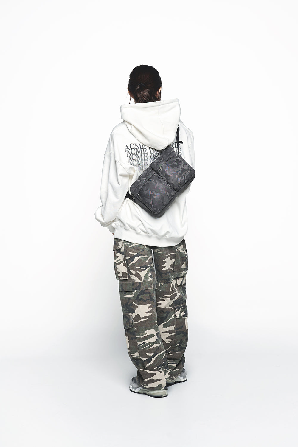 CAMOUFLAGE SQUARE CROSS BAG KHAKI