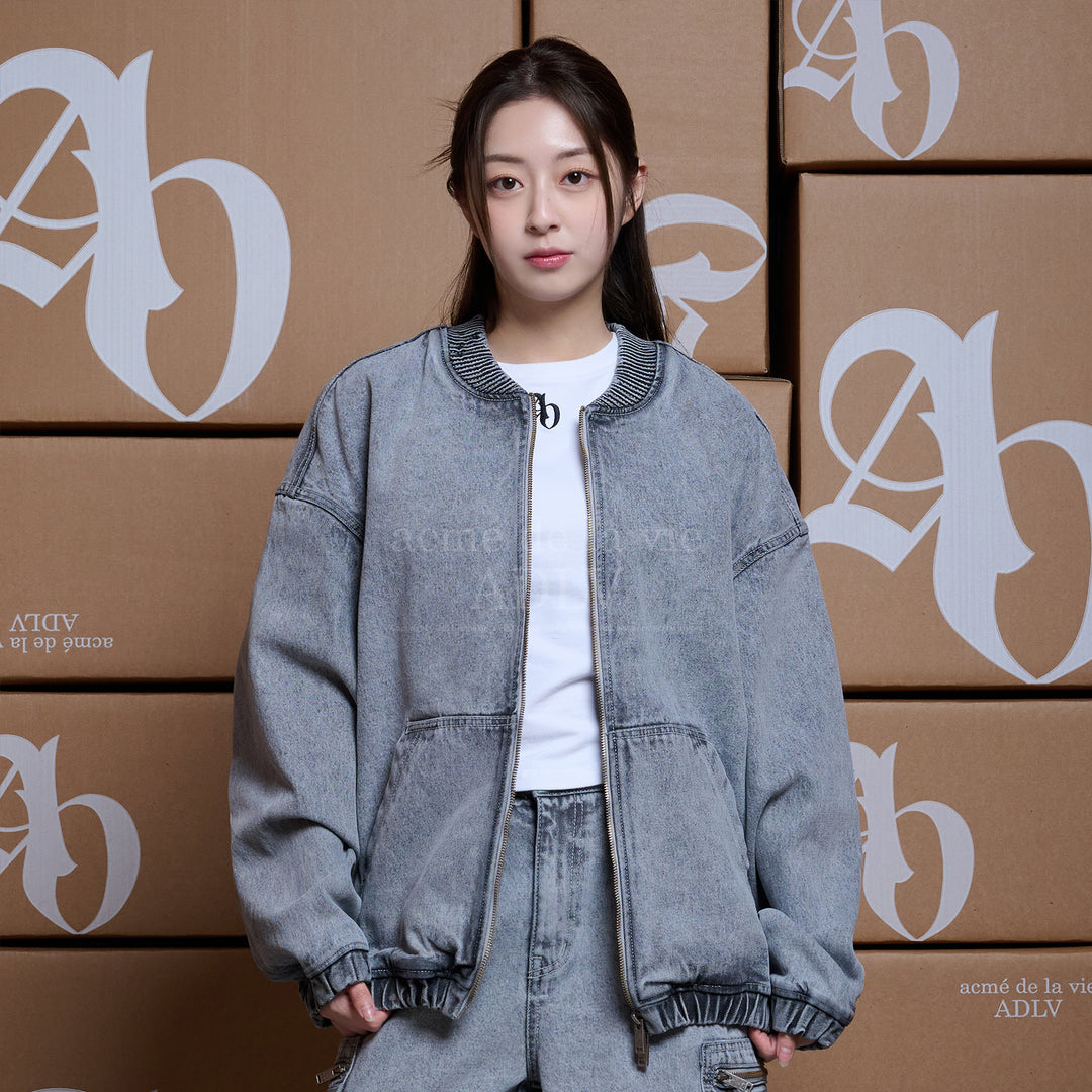 ADLV MA-1 BLOUSON DENIM JACKET GREY