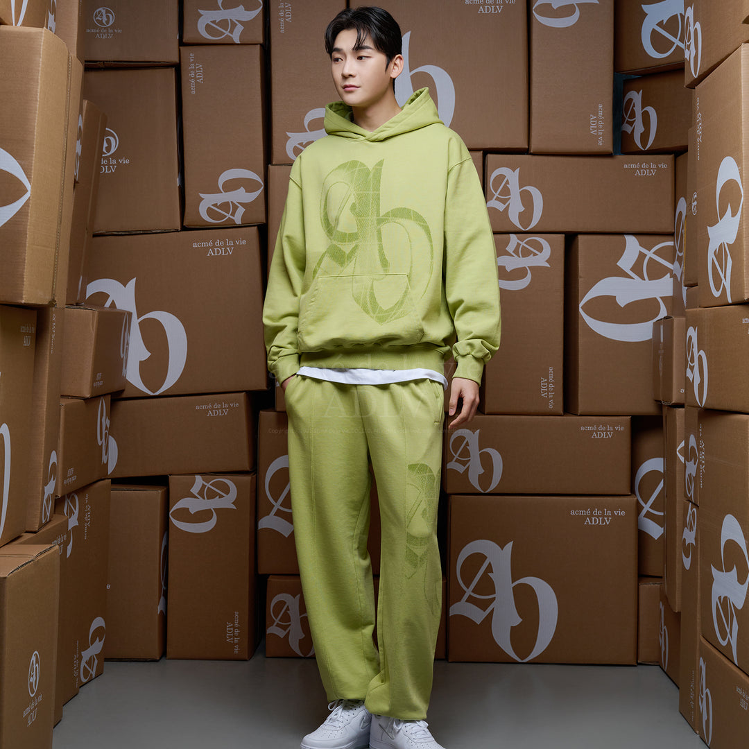 ADLV HALFTONE SYMBOL PRINTING HOODIE LIME