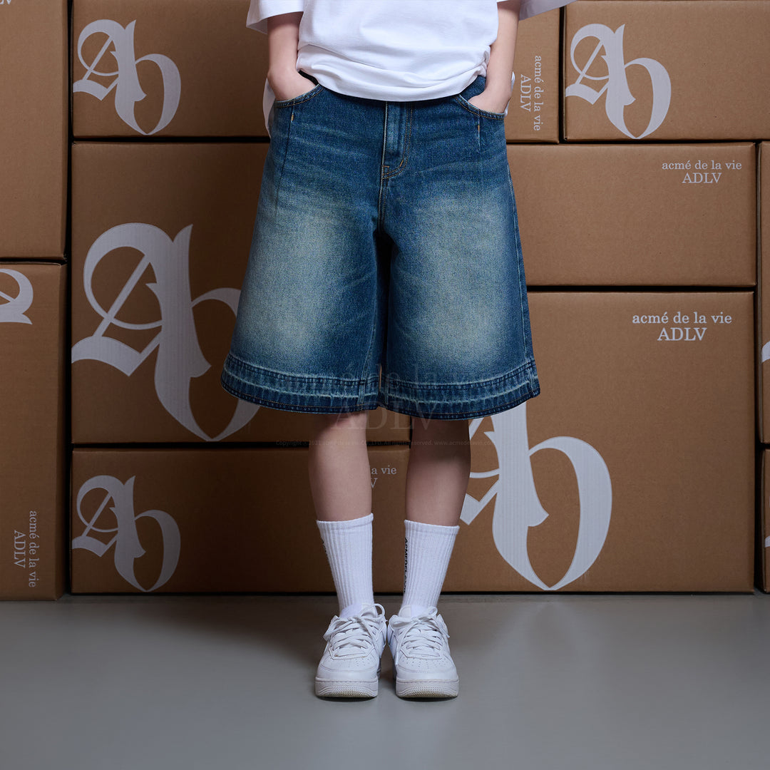 ADLV BRUSH WASHING BERMUDA DENIM SHORT PANTS