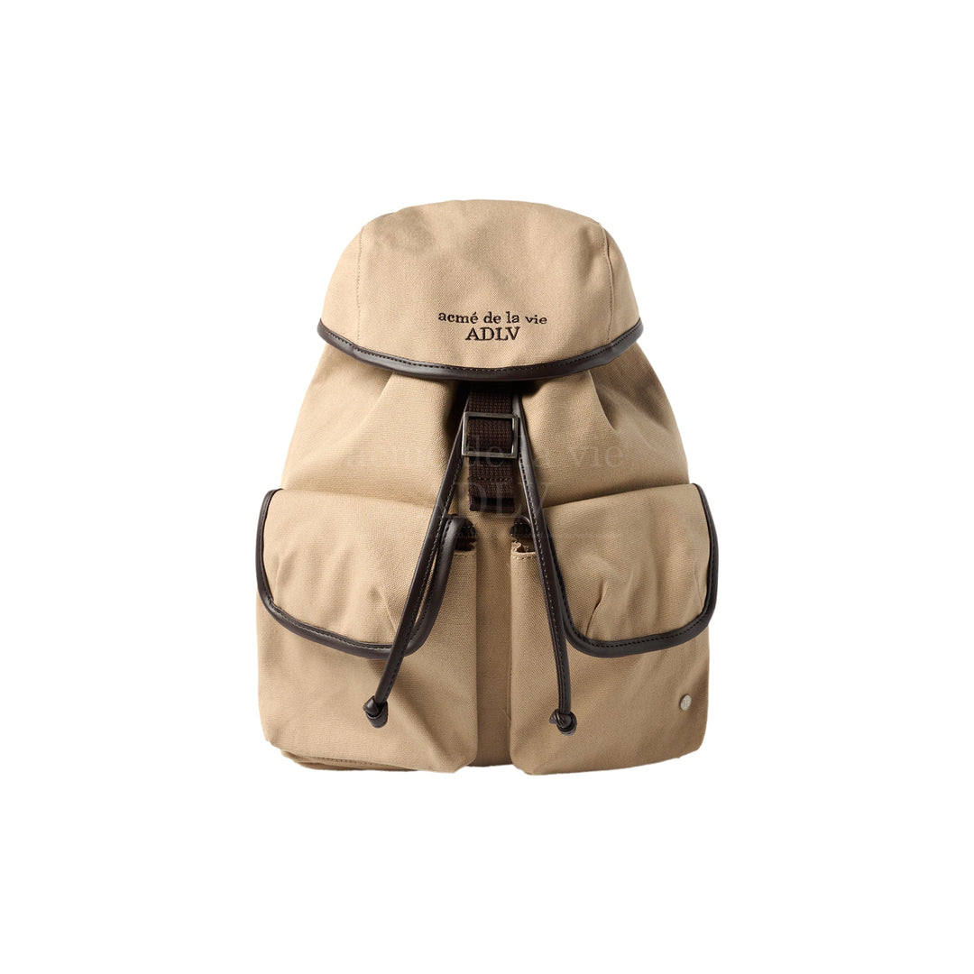 ADLV BASIC LOGO TRIANGLE POCKET BACKPACK BEIGE