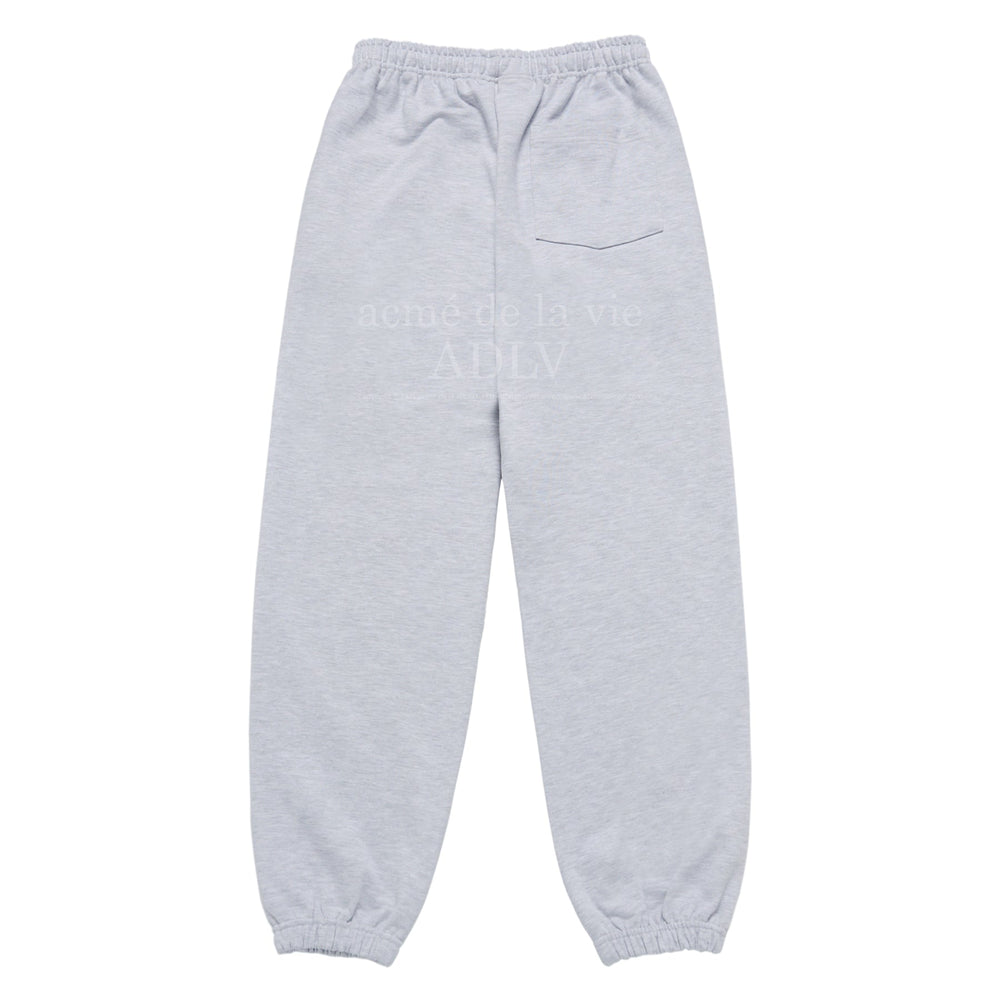 ADLV x HOSHI ROUND SCRIPT BOUCLE LOGO PANTS GREY