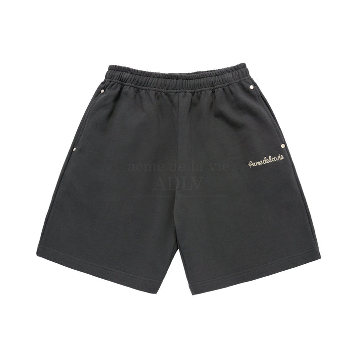 ADLV x HOSHI CHAIN EMBOSSING SCRIPT NEEDLEWORK SHORT PANTS CHARCOAL