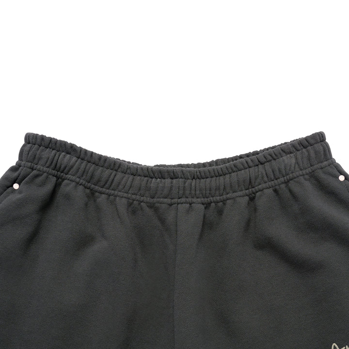 ADLV x HOSHI CHAIN EMBOSSING SCRIPT NEEDLEWORK SHORT PANTS CHARCOAL