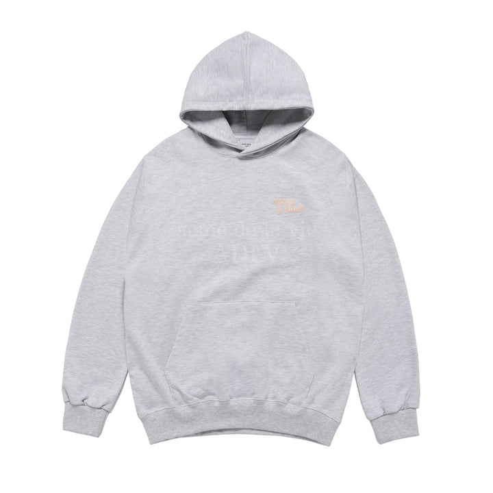 ADLV ROUND SCRIPT BOUCLE LOGO HOODIE GREY